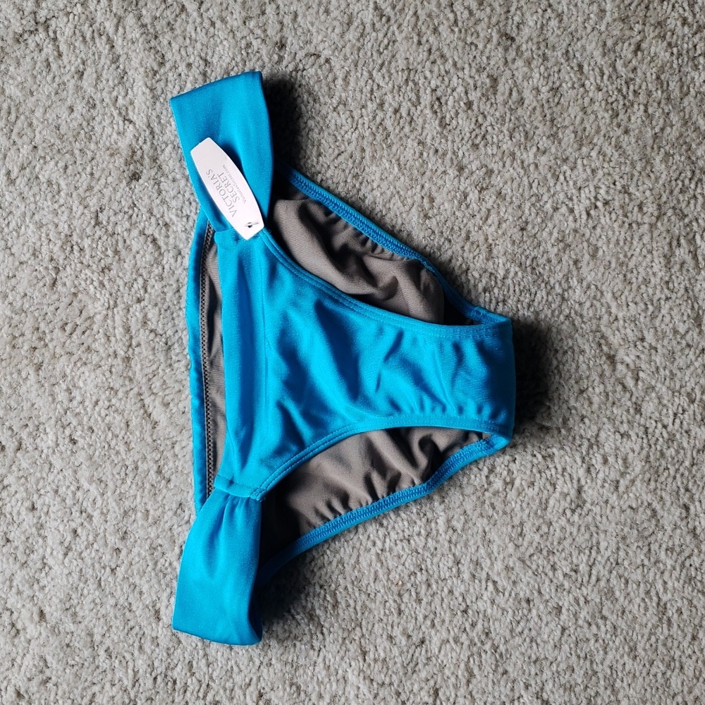 Victoria's Secret swimsuit bikini bottoms.  Size XS.  Aqua blue.